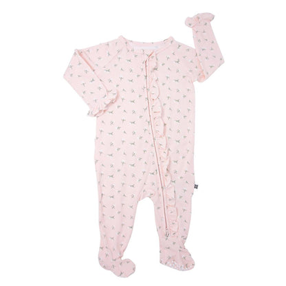 Ruffle Footie - Baby's Breath