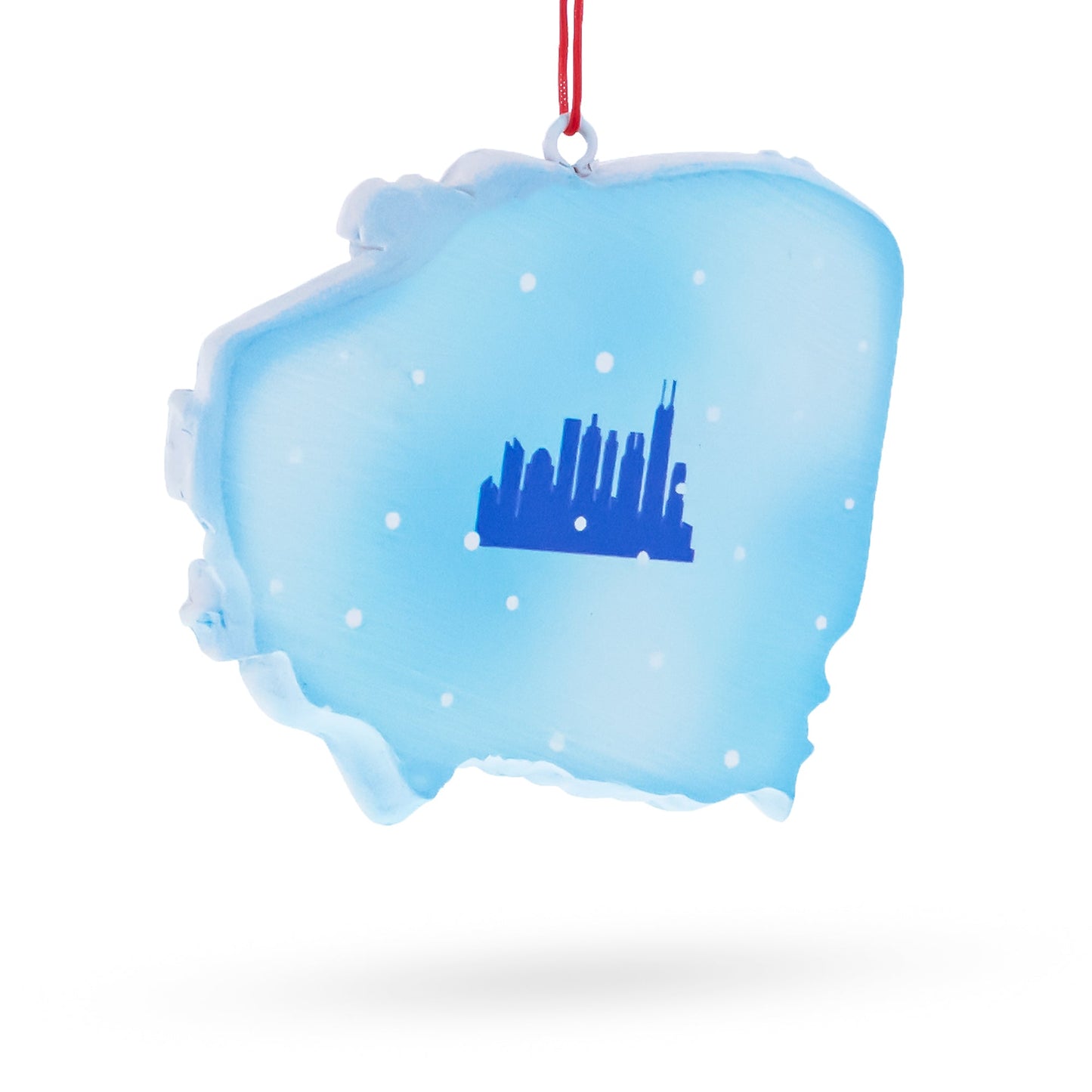 Chicago Train with Santa and Welcome Sign Resin Christmas Ornament