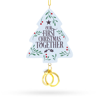 Our First Christmas Together Tree with Wedding Rings Resin Christmas Ornament