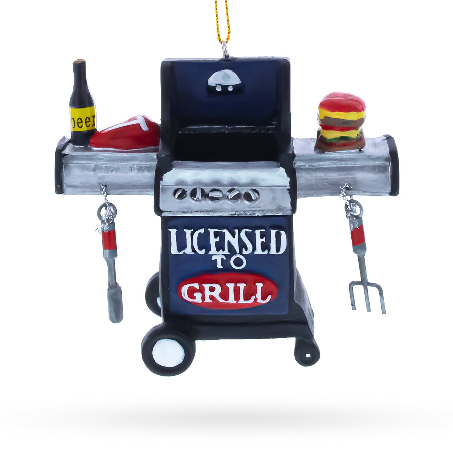 Licensed to Grill BBQ with Food Resin Christmas Ornament