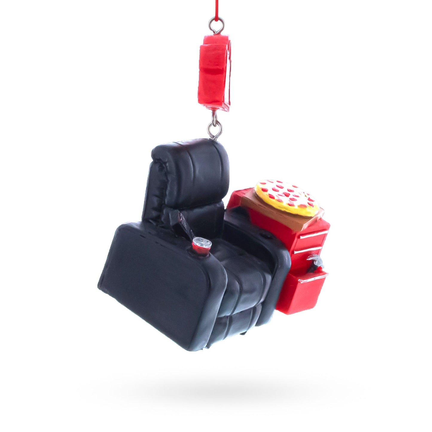 Man Cave Recliner with Pizza and Remote Resin Christmas Ornament