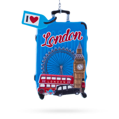 London Suitcase Travel Resin Christmas Ornament