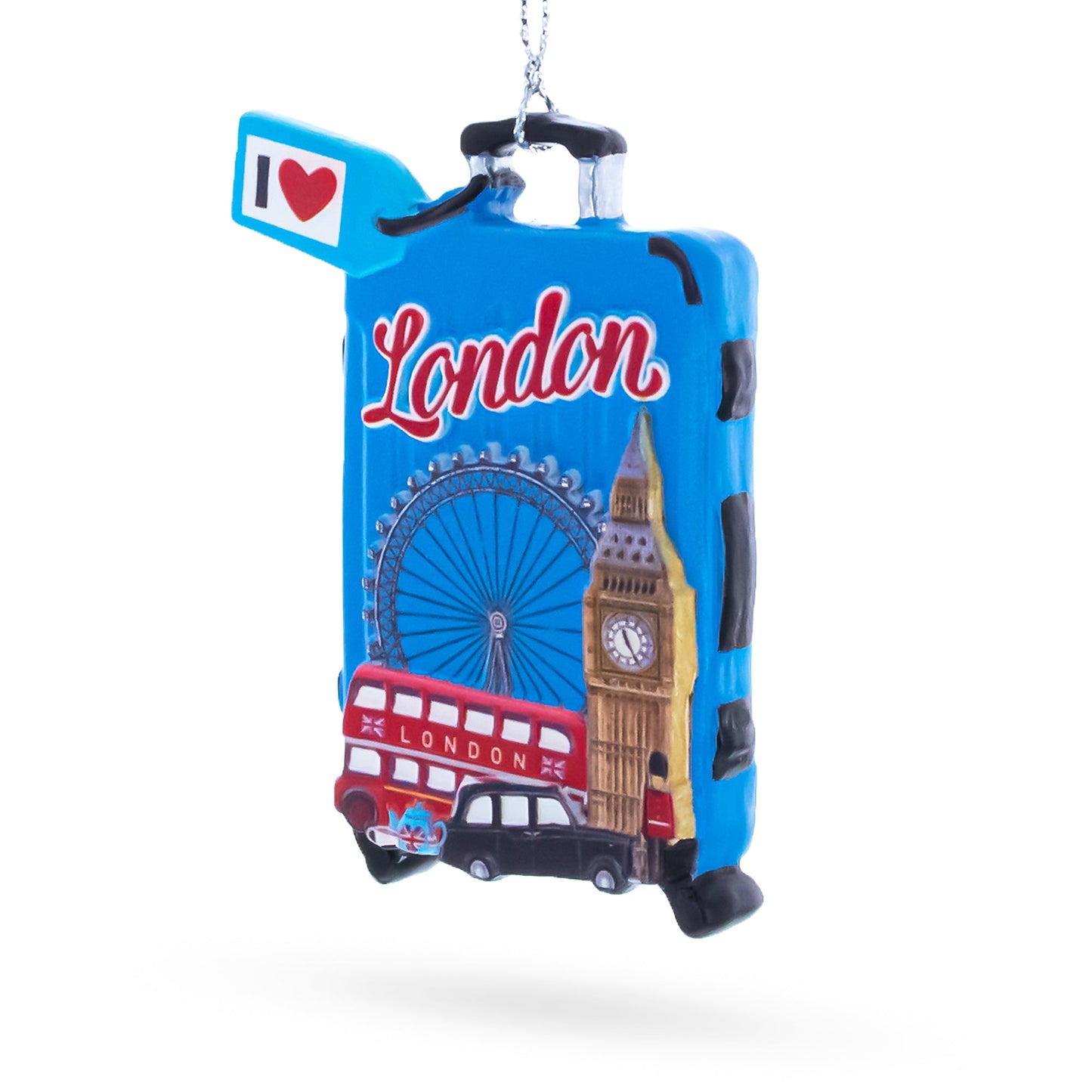London Suitcase Travel Resin Christmas Ornament