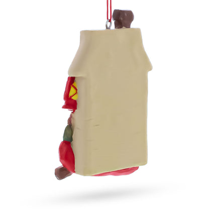 Rustic Cabin Rules Sign with Bear and Canoe Resin Christmas Ornament