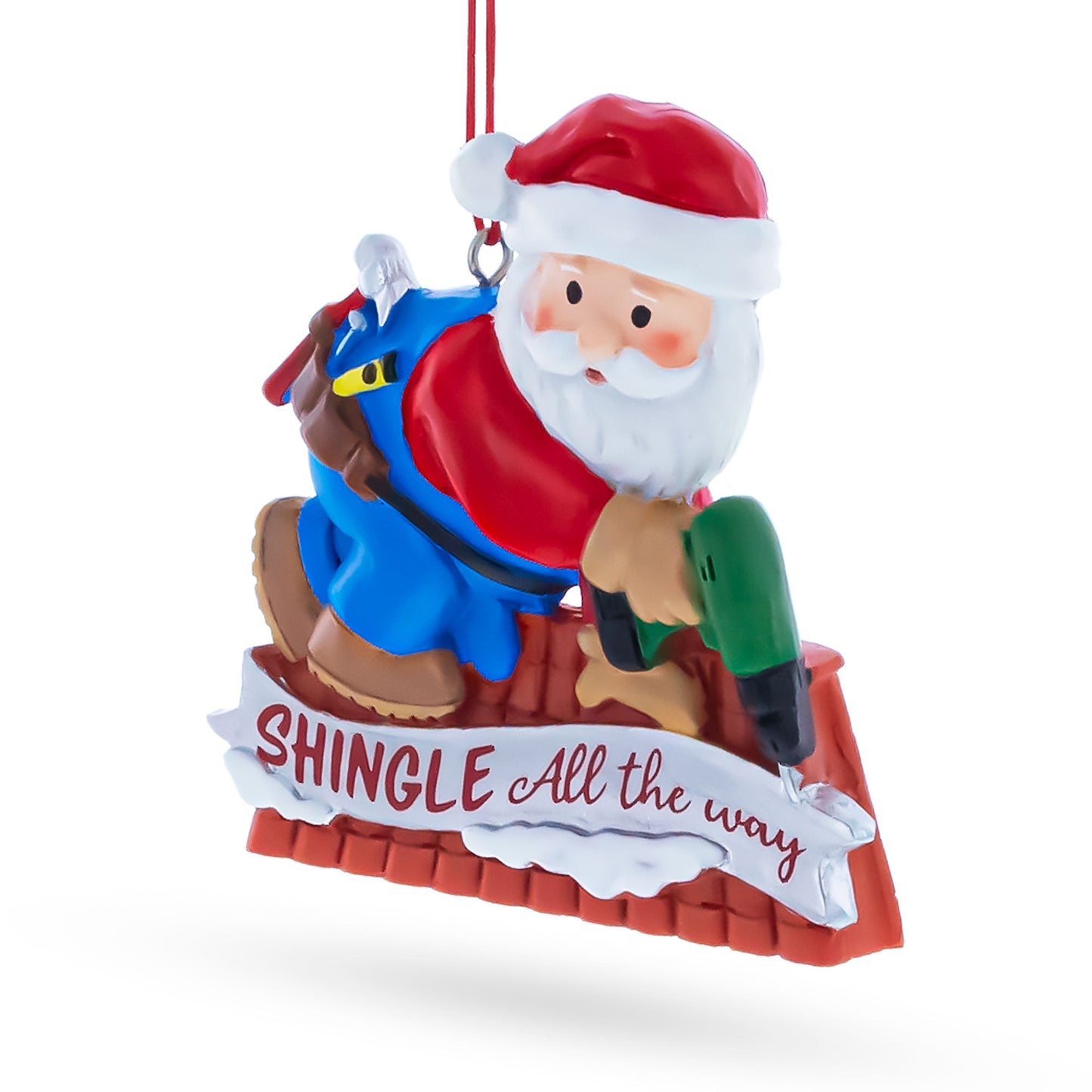 Roofing Handyman Santa Shingle All the Way Resin Christmas Ornament