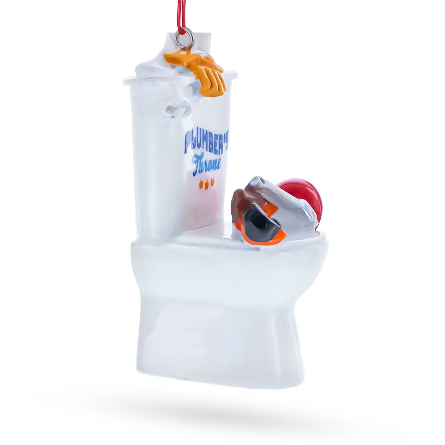 Plumber’s Throne Toilet and Tools Resin Christmas Ornament