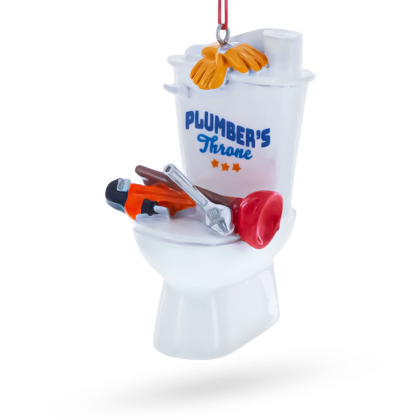 Plumber’s Throne Toilet and Tools Resin Christmas Ornament