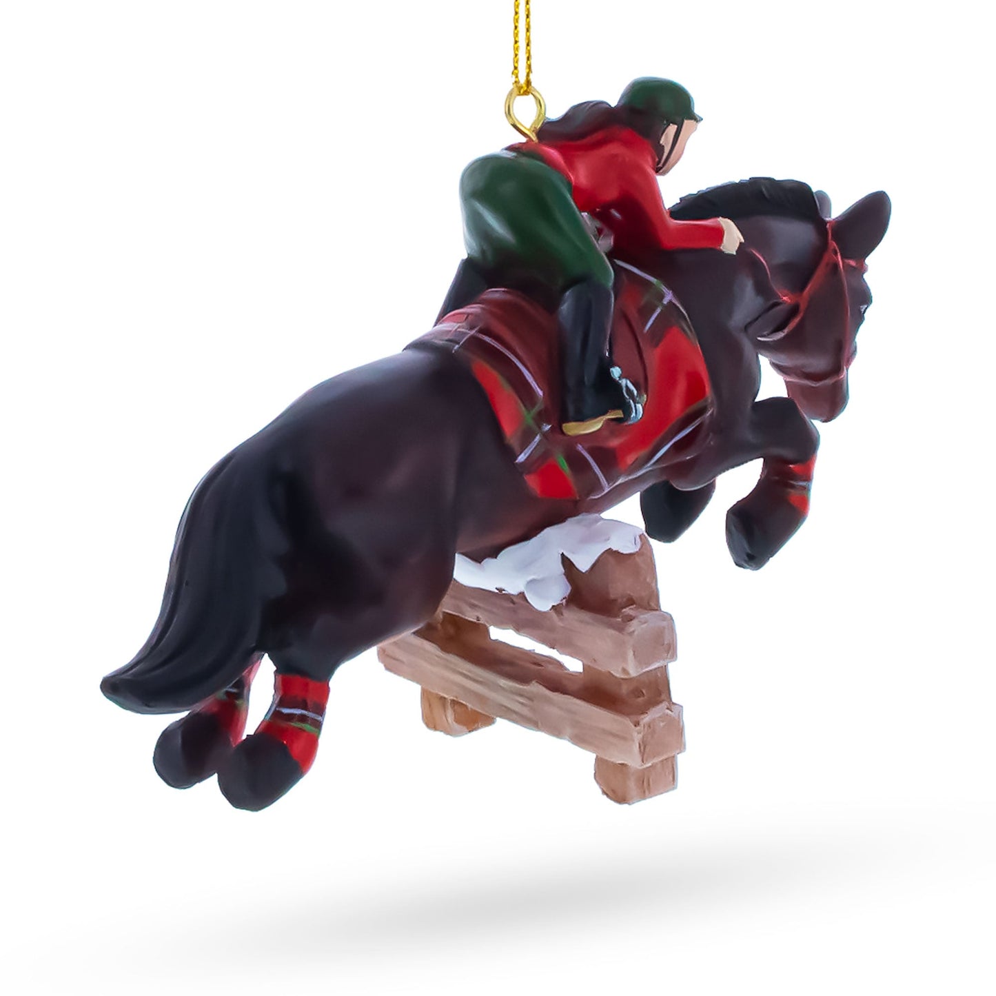 Equestrian Horse Jumper Rider Resin Christmas Ornament
