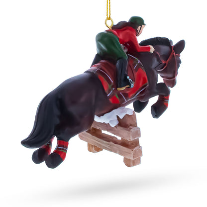 Equestrian Horse Jumper Rider Resin Christmas Ornament