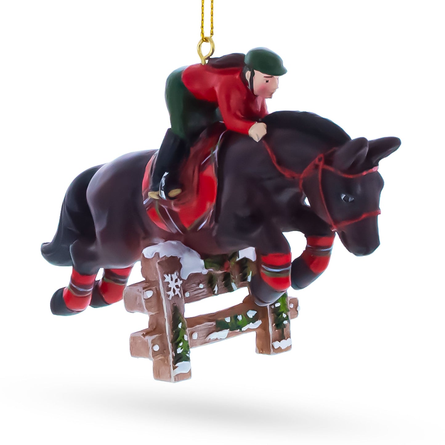 Equestrian Horse Jumper Rider Resin Christmas Ornament