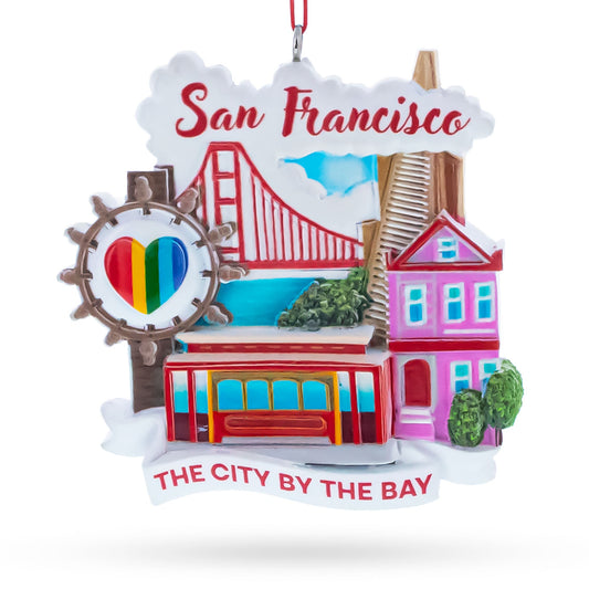 Golden Gate Bridge Cable Car San Francisco Resin Christmas Ornament