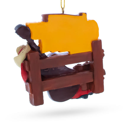 Raised on Country Music Fan Guitar Hat Boots Resin Christmas Ornament