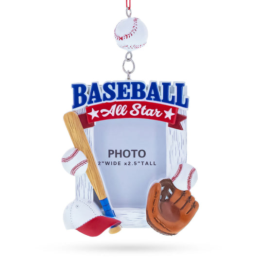 Baseball All Star Sports Photo Frame Resin Christmas Ornament