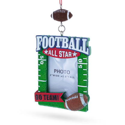 Football All Star Photo Frame Resin Christmas Ornament
