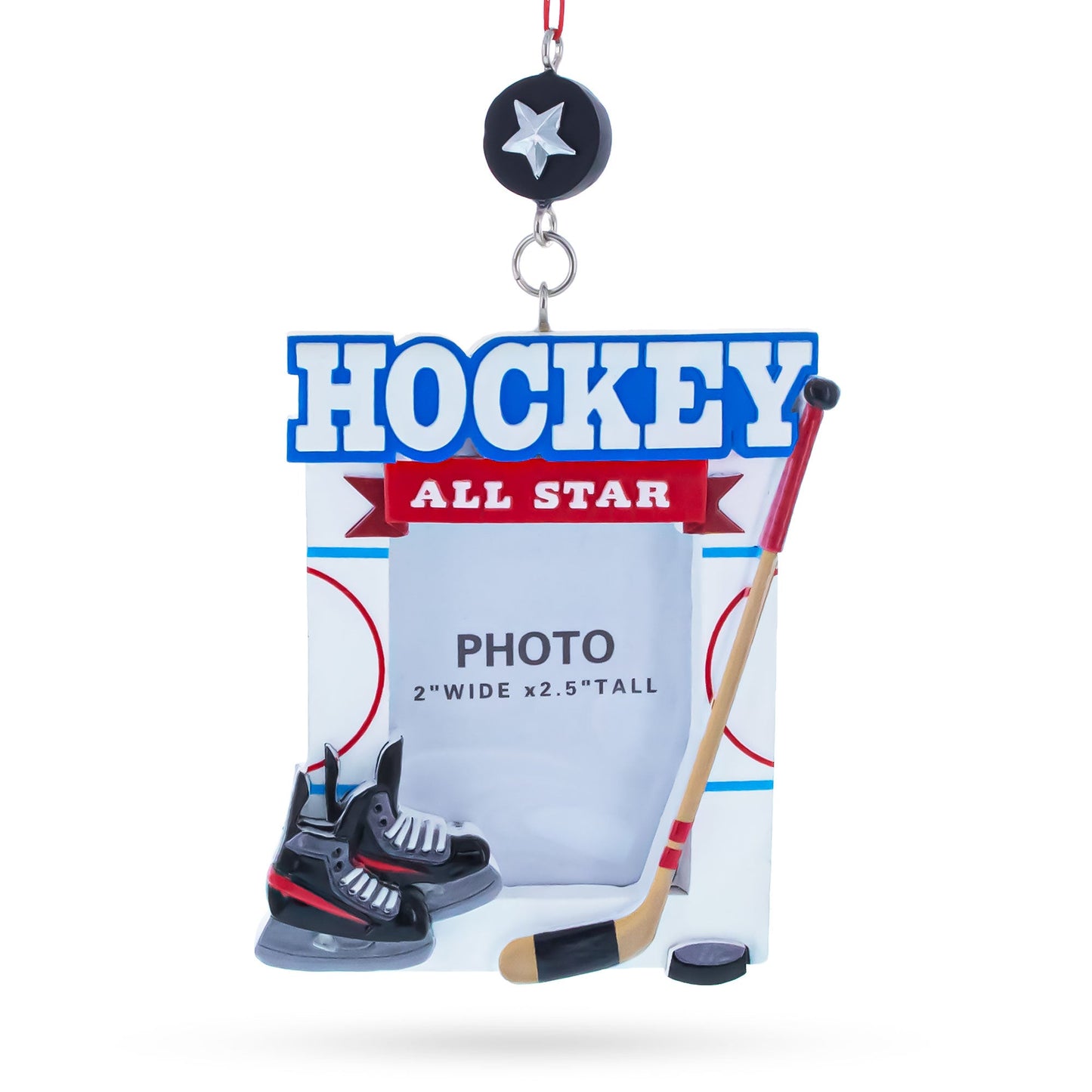 Hockey All Star Photo Frame Resin Christmas Ornament