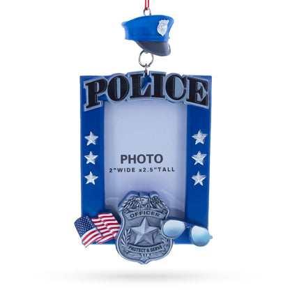 Police Officer Photo Frame Resin Christmas Ornament