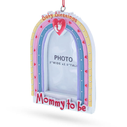 Mom's Baby Blessings Photo Frame Resin Christmas Ornament