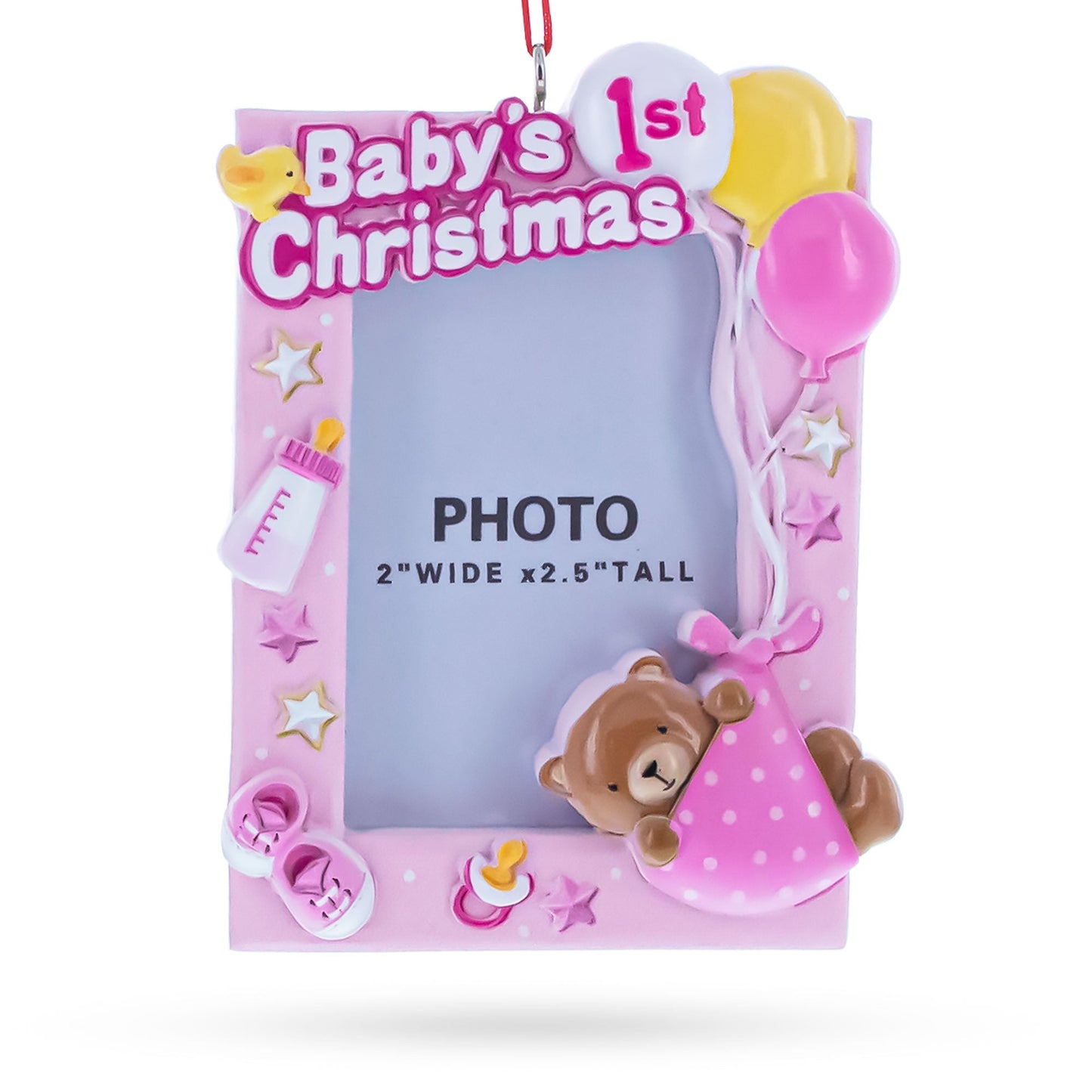 Baby Girl First Christmas Photo Frame Resin Christmas Ornament