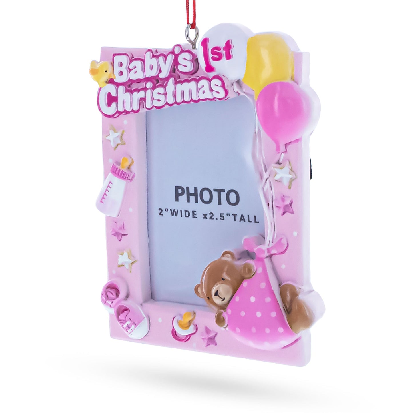 Baby Girl First Christmas Photo Frame Resin Christmas Ornament