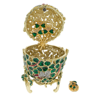 1902 Clover Leaf Royal Easter Egg With Brooch And Pendant