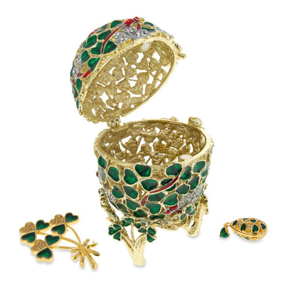 1902 Clover Leaf Royal Easter Egg With Brooch And Pendant