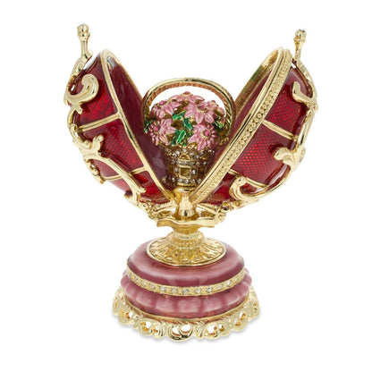 1899-1903 Spring Flowers in Red Royal Imperial Egg 3 Inches