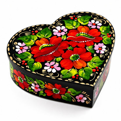 Poppy Flowers Hi-Gloss Wooden Jewelry Box