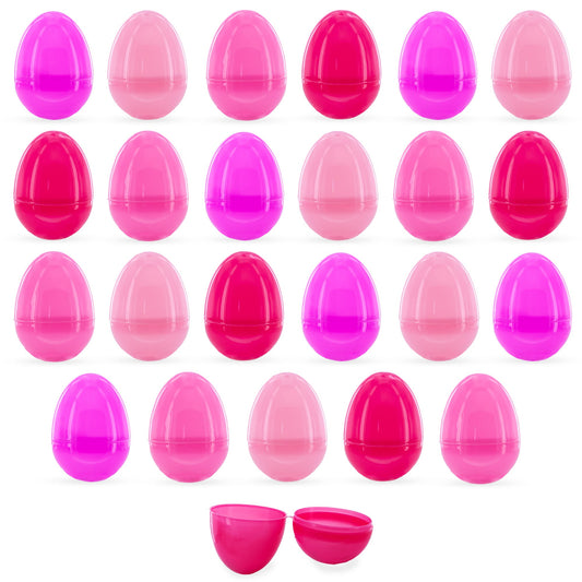 Set of 24 Pink Plastic Easter Eggs