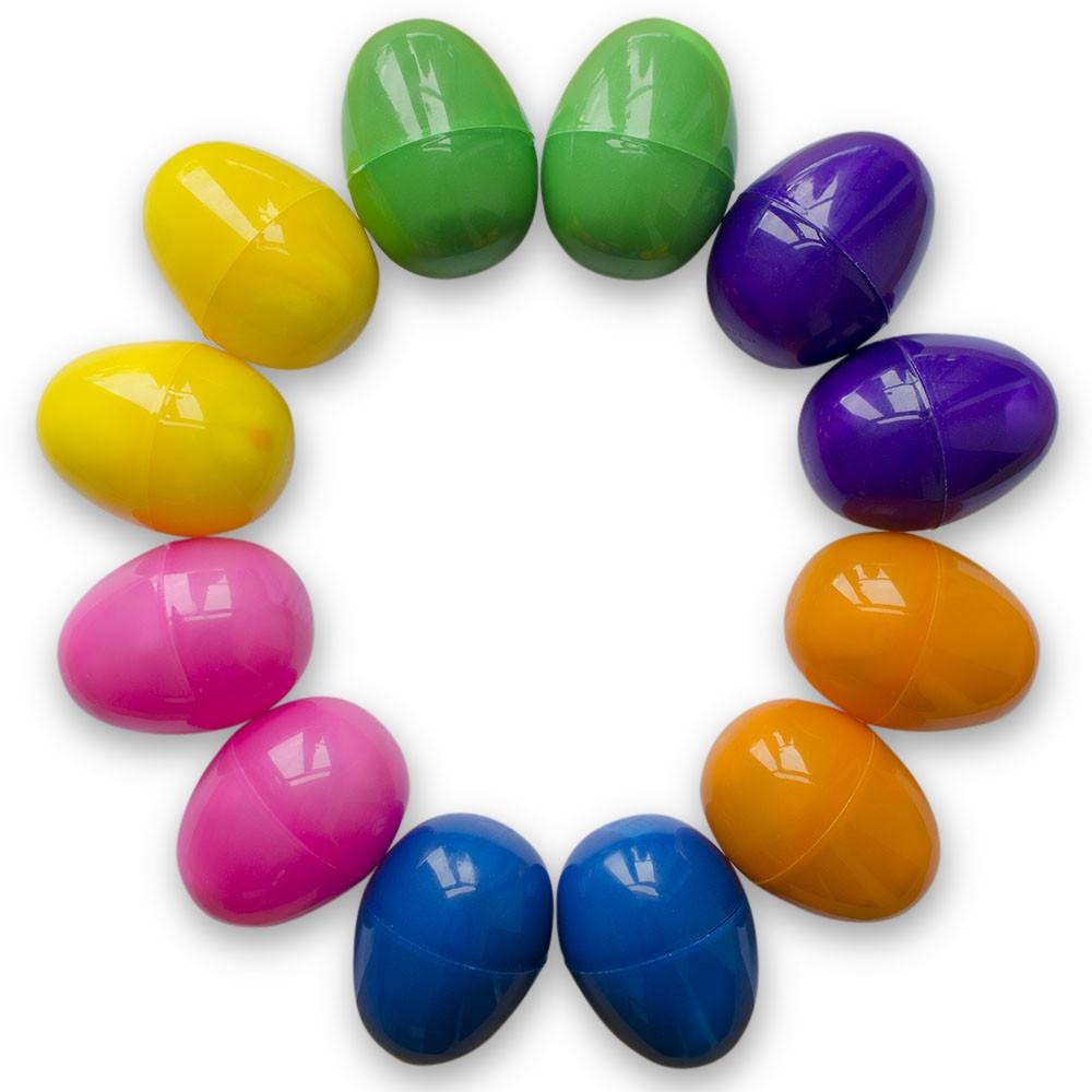 Set of 12 Plush Toy Bunnies in Plastic Eggs