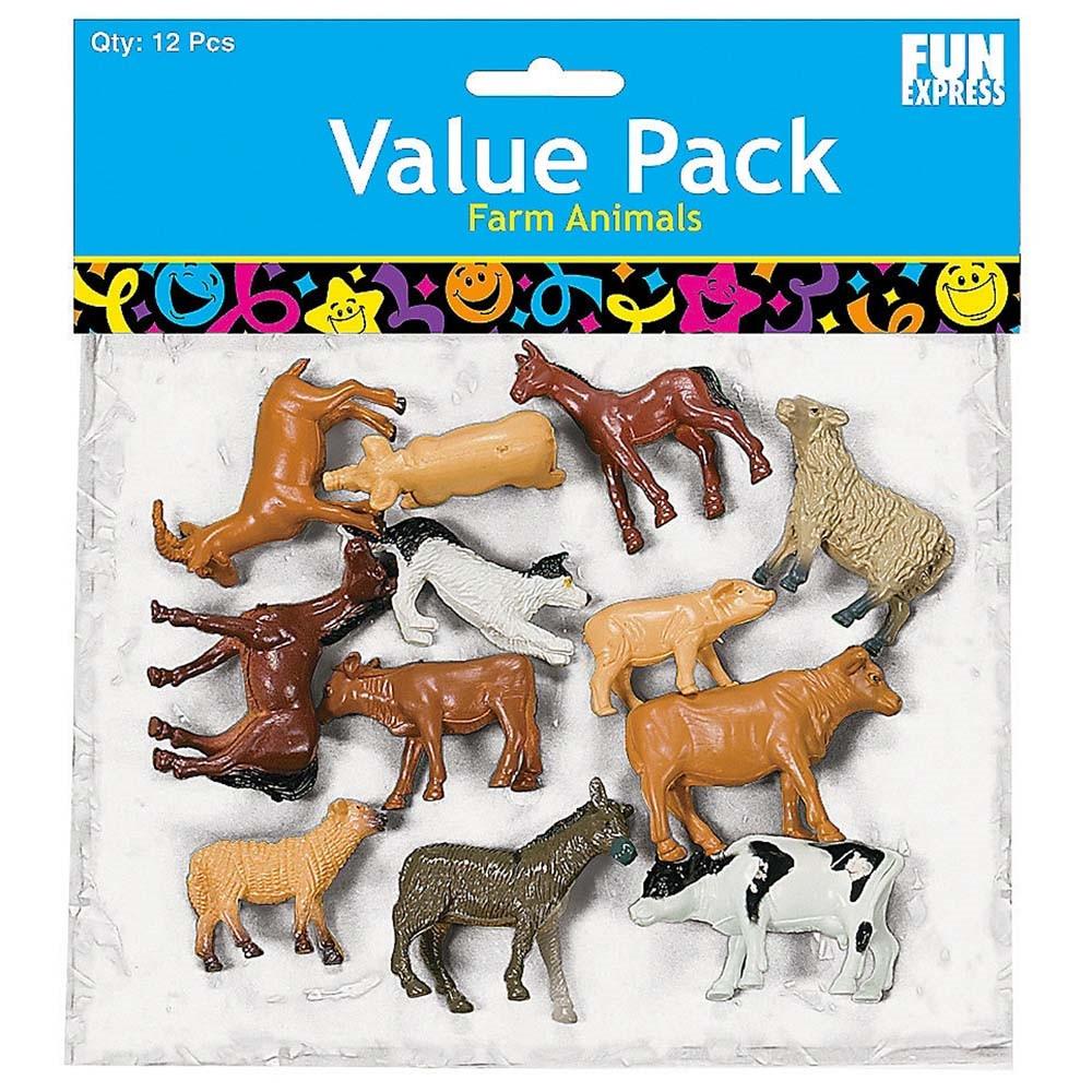 Set of 12 Resin Farm Animal Figurines