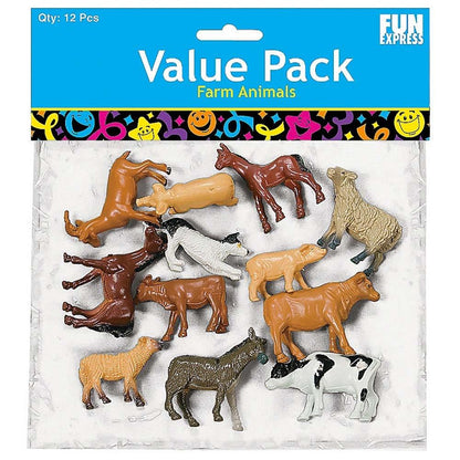 Set of 12 Resin Farm Animal Figurines