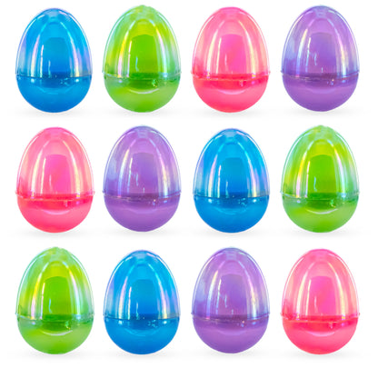 Set of 12 Iridescent Multicolored Plastic Easter Eggs