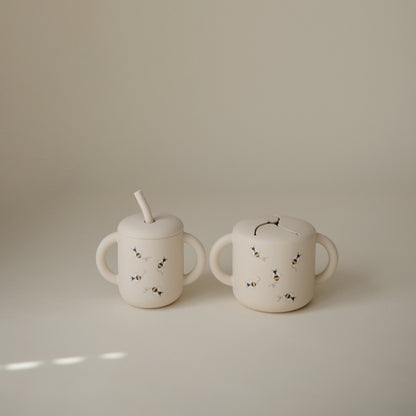 Silicone Training Cup + Straw