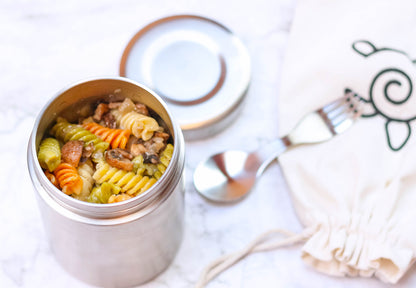 17 oz Eco-Friendly Stainless Steel Insulated Food Jar with Spork & Lunch Bag