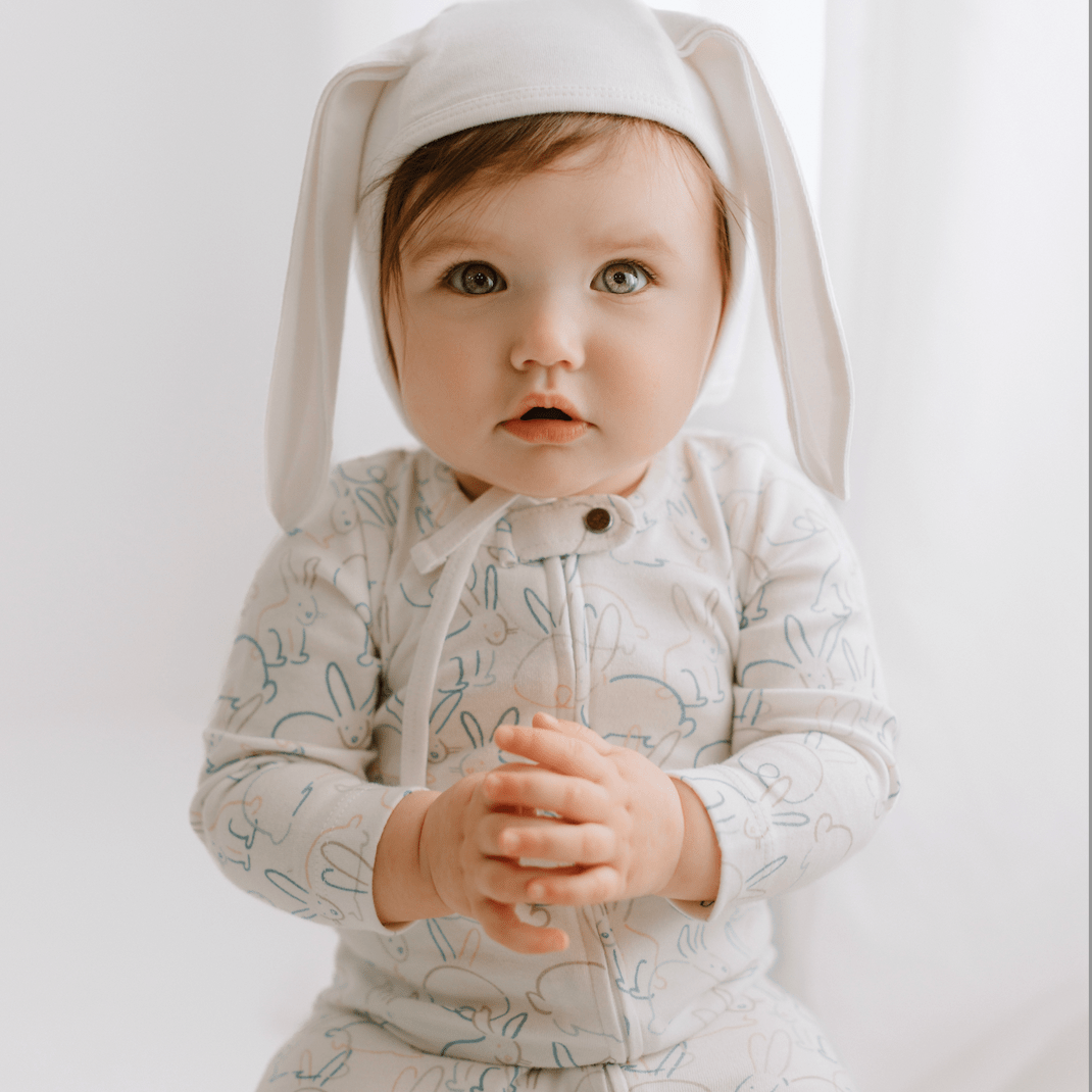 bonnet hat with ears | Ivory