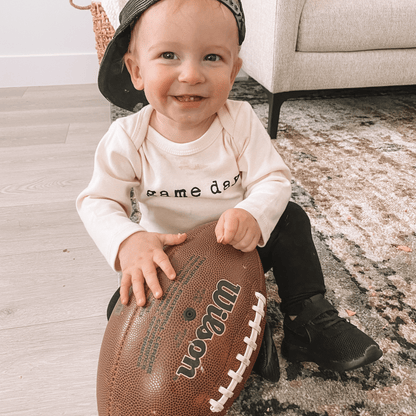 Baby Game Day Graphic Long Sleeve Organic Bodysuit