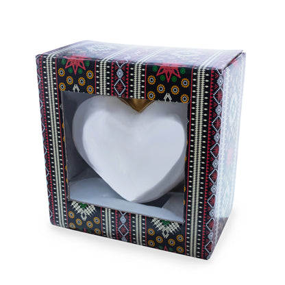 Royal Romance Pearl Jewels Glass Heart Ornament