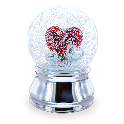 Romantic Red Heart in Love Glass Musical Water Snow Globe