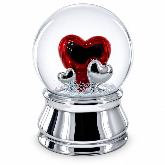 Romantic Red Heart in Love Glass Musical Water Snow Globe