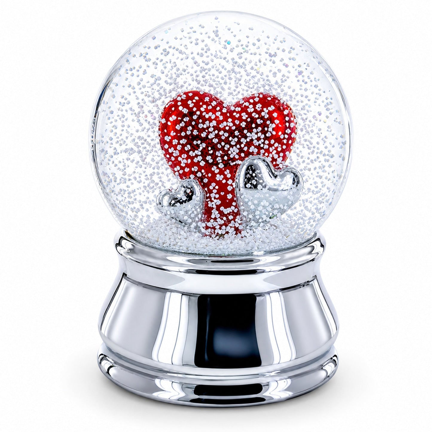 Romantic Red Heart in Love Glass Musical Water Snow Globe