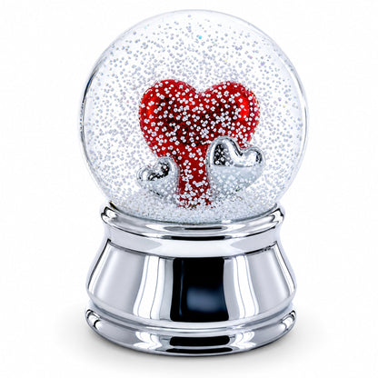 Romantic Red Heart in Love Glass Musical Water Snow Globe