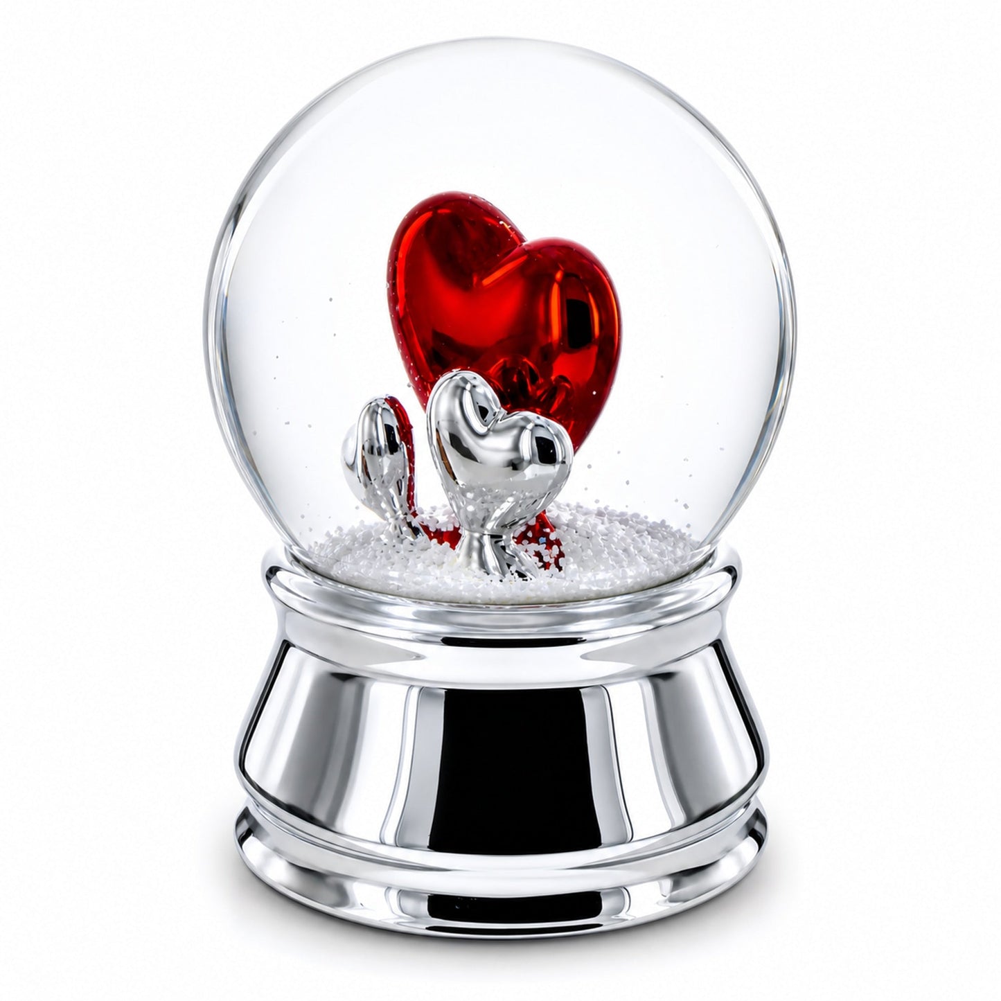 Romantic Red Heart in Love Glass Musical Water Snow Globe