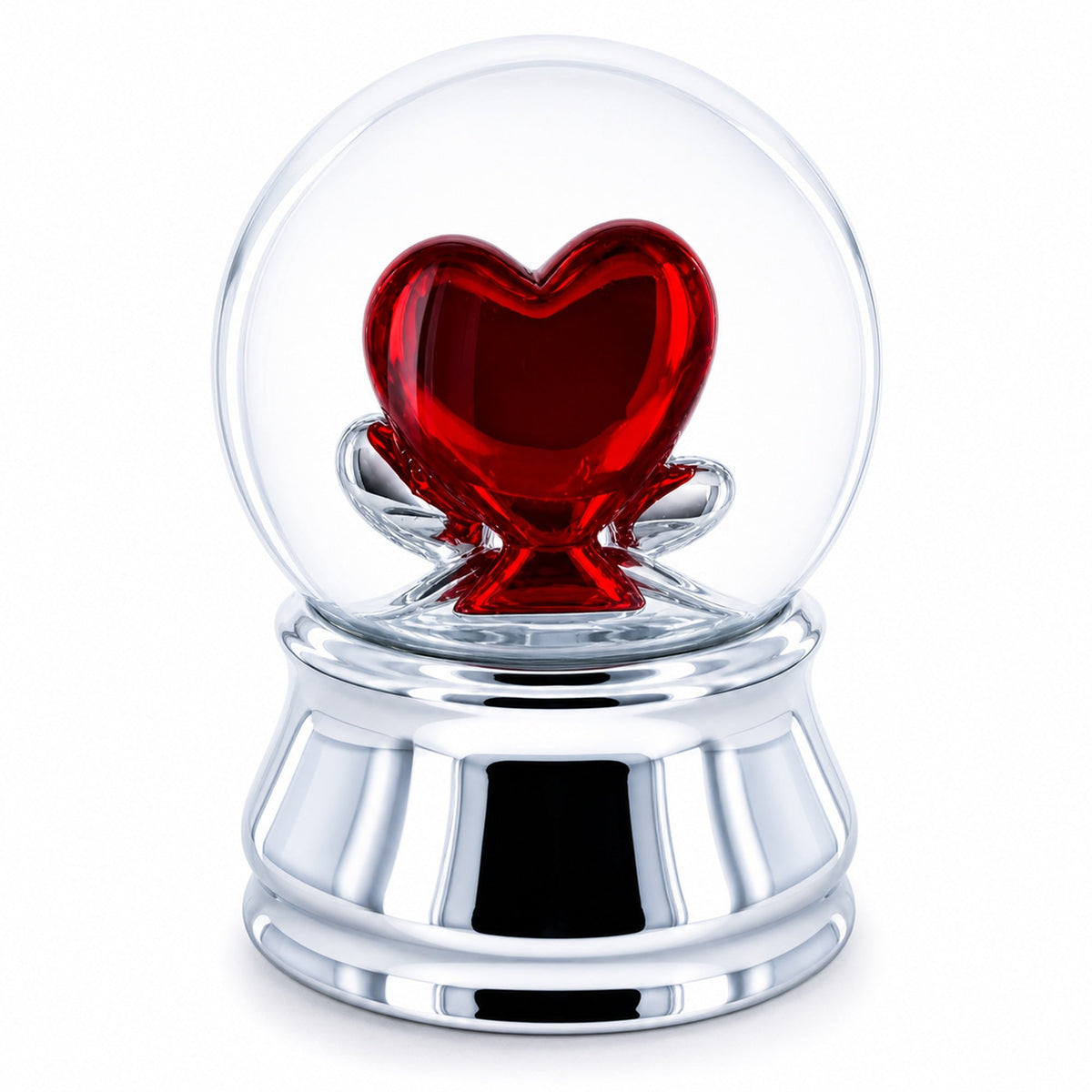 Romantic Red Heart in Love Glass Musical Water Snow Globe