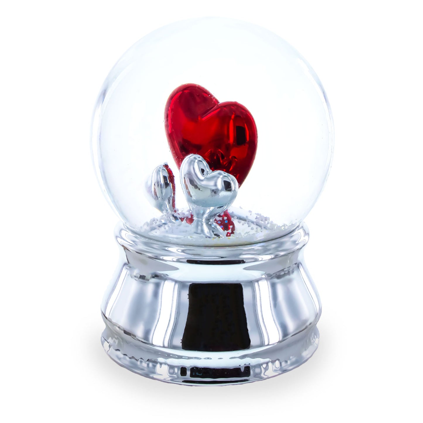 Romantic Red Heart in Love Glass Musical Water Snow Globe