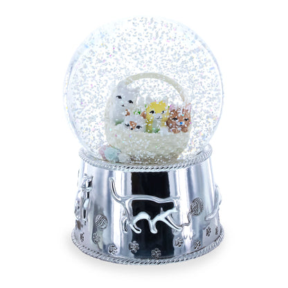 Kittens in a Basket Glass Water Snow Globe