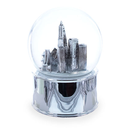 San Francisco Landmarks with Silver Base Glass Water Snow Globe