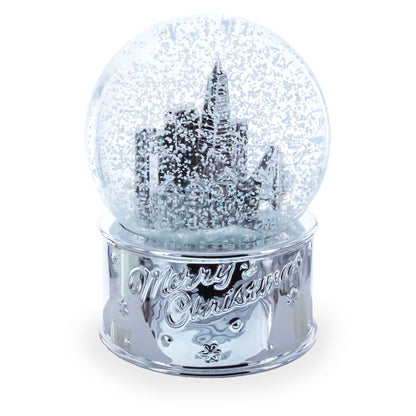 San Francisco Landmarks with Silver Base Glass Water Snow Globe