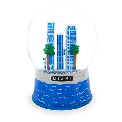 Miami Beach Skyline Glass Water Snow Globe