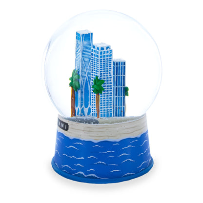Miami Beach Skyline Glass Water Snow Globe