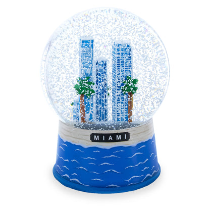 Miami Beach Skyline Glass Water Snow Globe